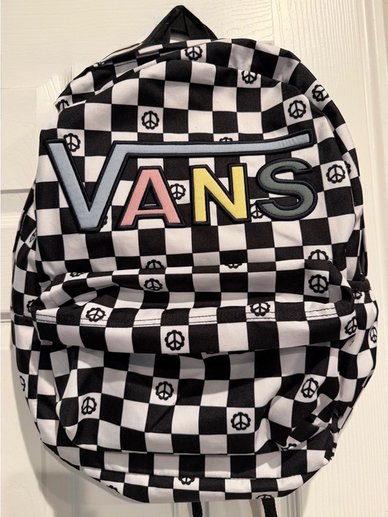 Vans Other - Vans Black & White Checkerboard Backpack with Pastel Logo